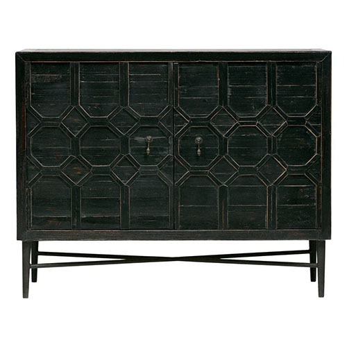 Meuble de rangement 2 portes en bois et métal noir - Bequest