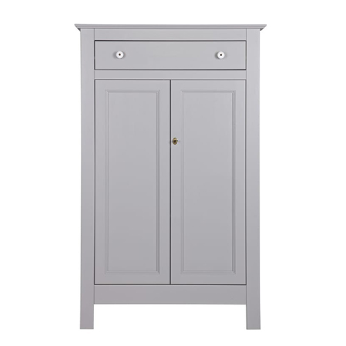 Petite armoire en pin massif gris béton - Collection Eva - Woood