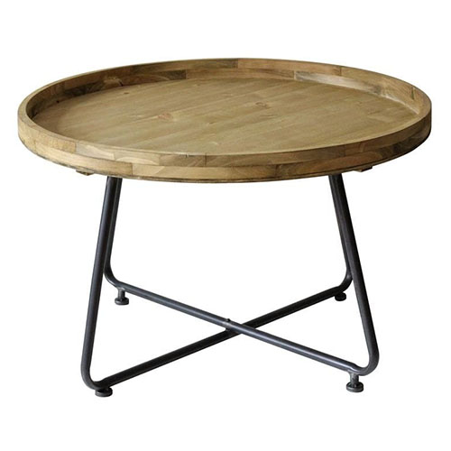 Table basse double plateau Variation - Bois acier sur mesure