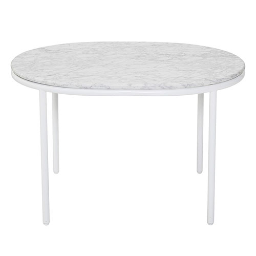 Table basse plateau en marbre blanc piètement métal blanc - Collection Vega - Bloomingville