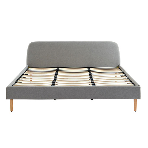 Lit adulte scandinave 180x200 gris clair - Collection Gaby