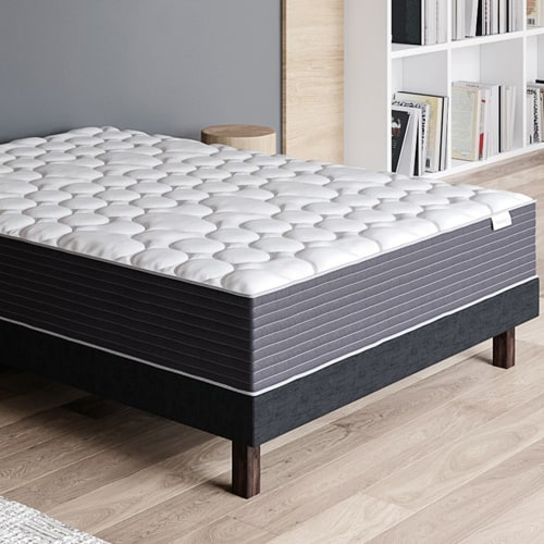 Matelas 140X190 COSMO SPRING, Epaisseur 25 CM, Dehoussable, ergonomique,  hybride et ressorts. Fermete 3/5 Moyenne