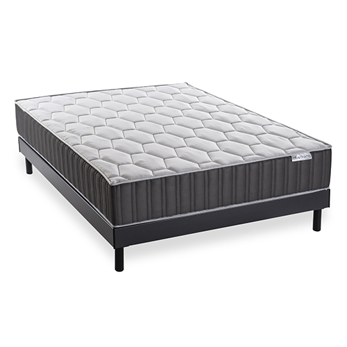 Ensemble matelas mémoire + sommier 140x190 Memo Prestige Hbedding - Mousse ergo, mousse HR 35kg et mousse effet mémoire de forme