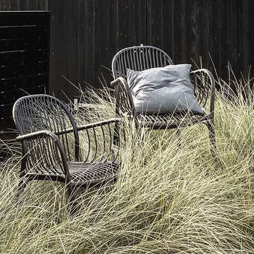 Lot de deux chaises de jardin noir - Collection Brea - House Doctor