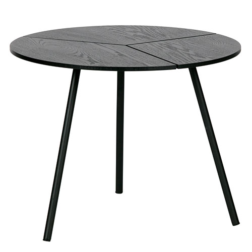 Table basse ø48 en bois et métal noir - Collection Rodi - Woood