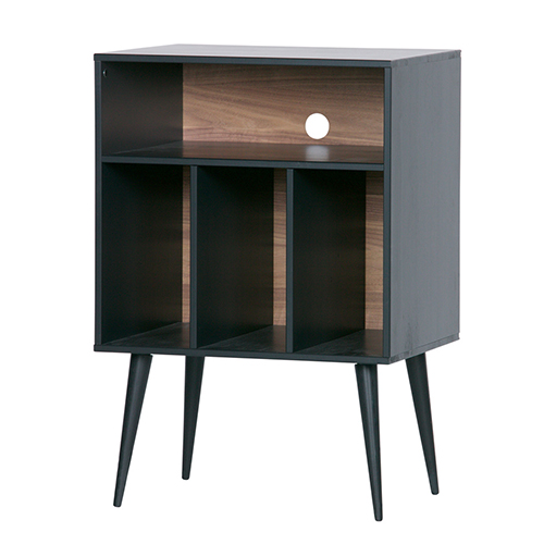 Meuble d'appoint 4 niches en bois noir - Collection James - Woood