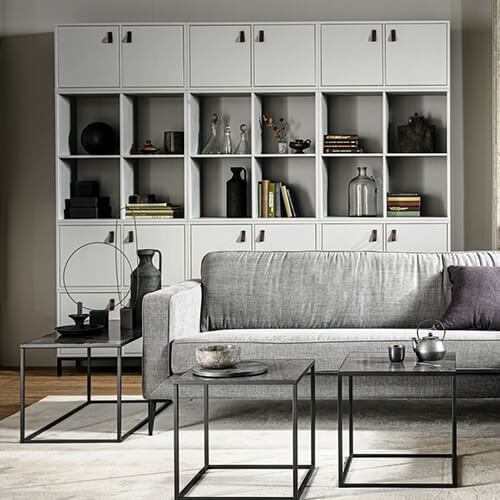 Meuble de rangement 4 niches en pin gris et métal - Vtwonen