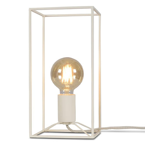 Lampe de table rectangle en métal blanc - Antwerp