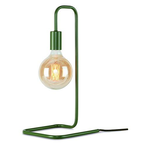Lampe à poser tube en métal vert olive - London