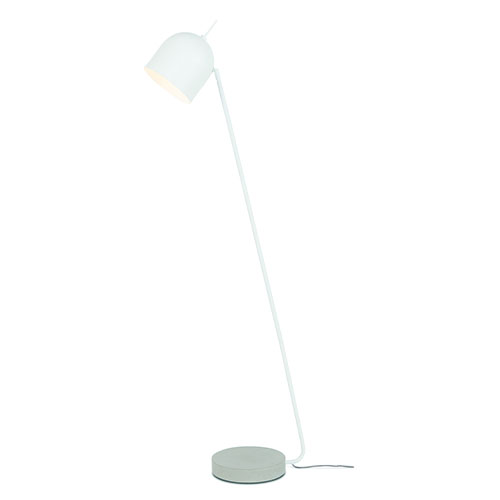 Lampadaire base en ciment abat jour en métal blanc - Madrid