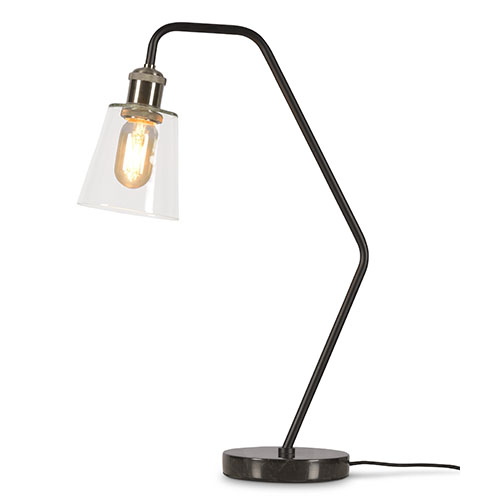 Lampe à poser en marbre noir et verre - Paris