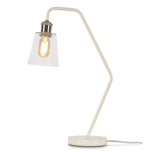 Lampe à poser en marbre blanc et verre - Paris