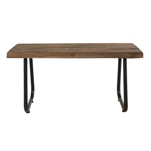 Banc 90x34cm en teck piètement métal - Nora