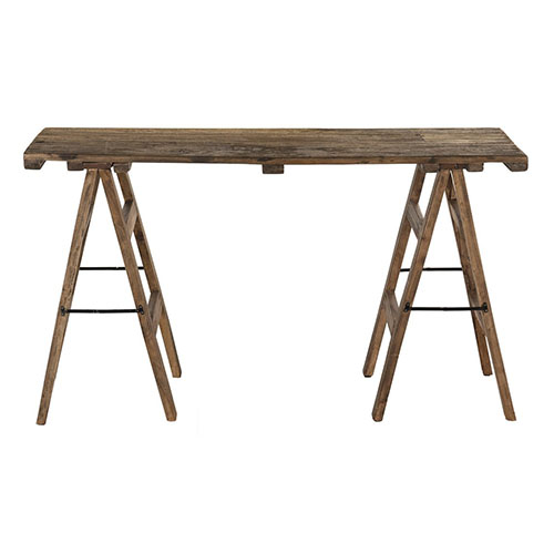 Console tréteaux en bois recyclé - Collection Nora