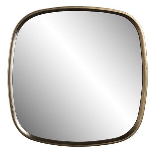 Miroir coins arrondis en aluminium doré - Johan