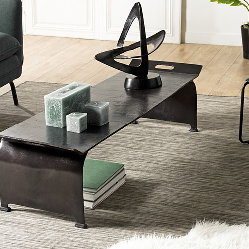 Console basse en aluminium noir - Collection Johan