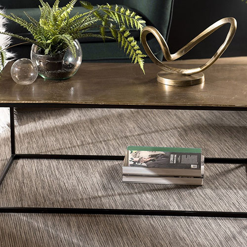 Table basse rectangulaire 98x57cm en aluminium doré - Johan