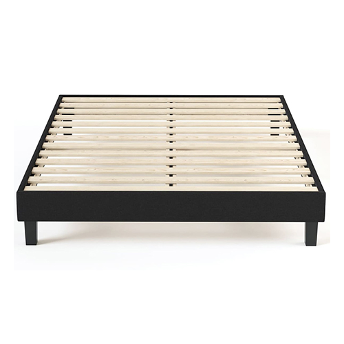 Sommier à lattes 140x190 tissu déco noir - Axel