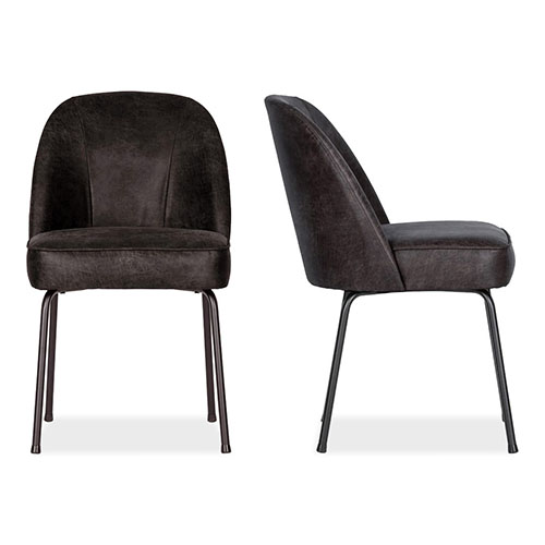 Lot de 2 chaises en cuir noir - Vogue