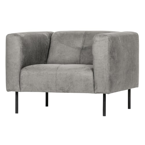 Fauteuil en simili cuir gris clair - Skin