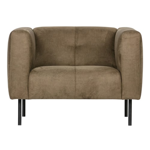 Fauteuil en simili cuir vert olive - Skin