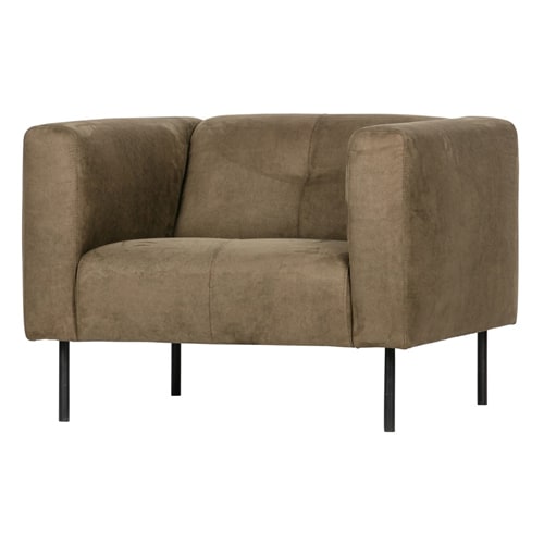 Fauteuil en simili cuir vert olive - Skin