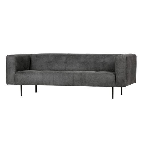 Canapé 2,5 places en simili cuir gris foncé - Collection Skin - Vtwonen
