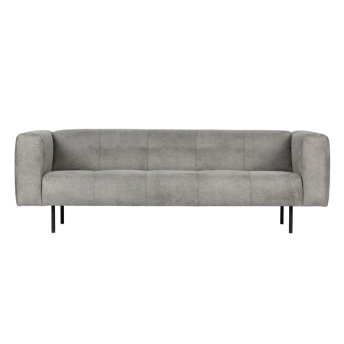 Canapé 2,5 places en simili cuir gris clair - Skin