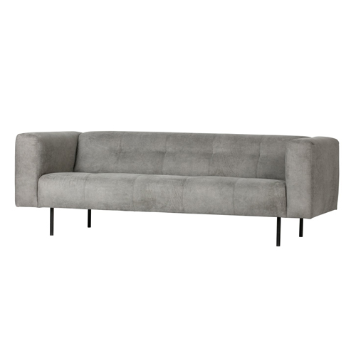 Canapé 2,5 places en simili cuir gris clair - Skin