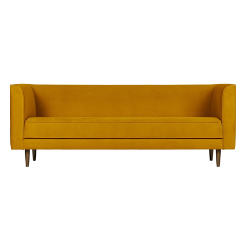 Canapé 3 places en velours ocre - Collection Studio - Vtwonen