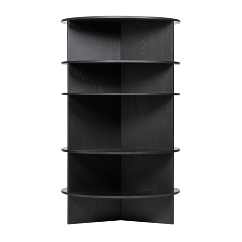 Bibliothèque ronde en bois noir - Trian