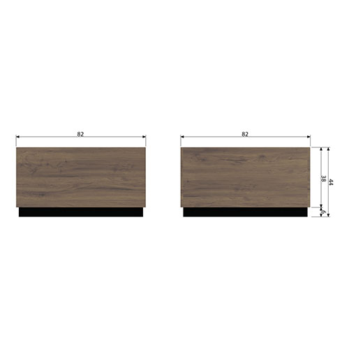 Table basse 82x82 en noyer - Block