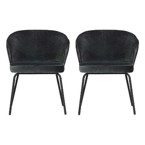 Lot de 2 chaises en velours bleu - Collection Admit - BePureHome