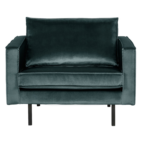 Fauteuil en velours bleu - Rodeo