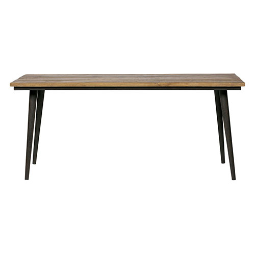 Table à manger 220 cm en bois naturel piètement en métal noir - Guild