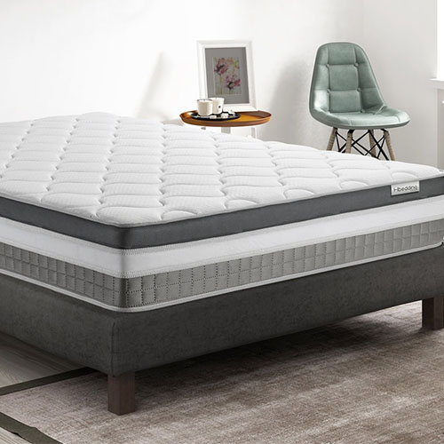 Ensemble mémoire de forme + sommier 140x190 Confort Royal Hbedding - 7 zones de confort - épaisseur matelas 30cm.