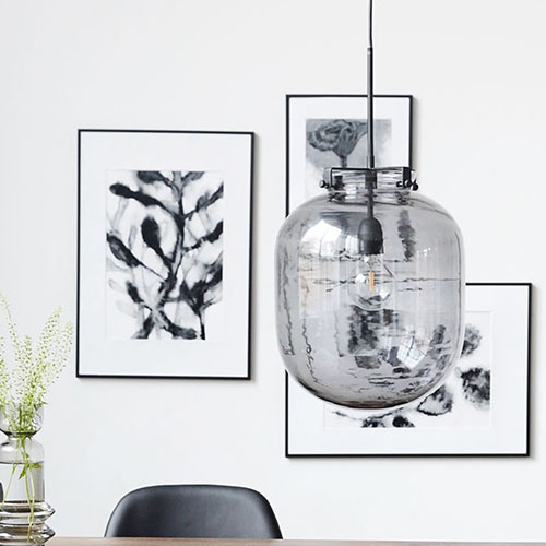 Suspension en verre gris - Collection Ball - House Doctor