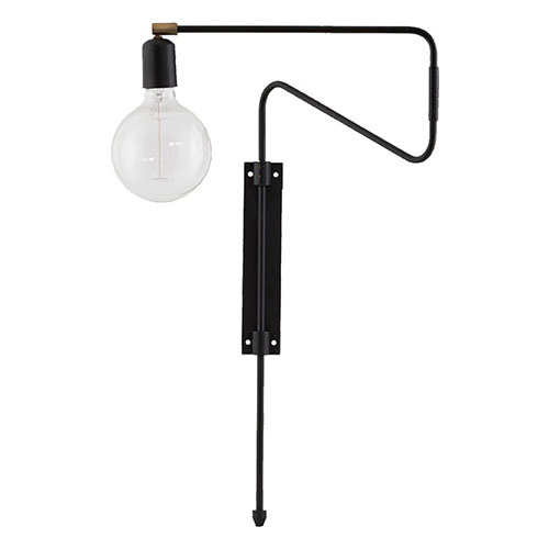Applique murale longueur 35cm en métal noir - Collection Swing - House Doctor
