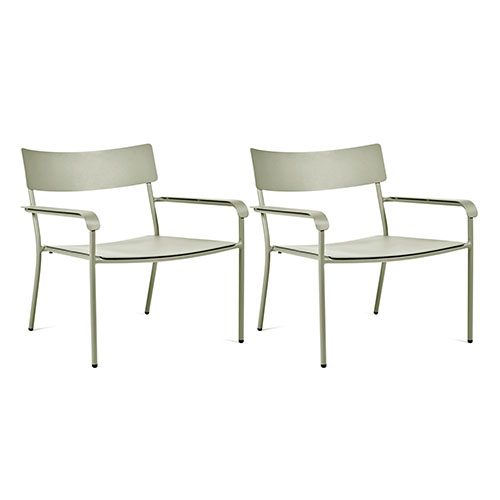 Lot de 2 fauteuils avec accoudoirs en aluminium vert - August