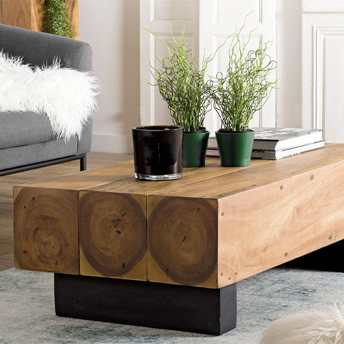 Table basse rectangulaire en bois de suar - Sam