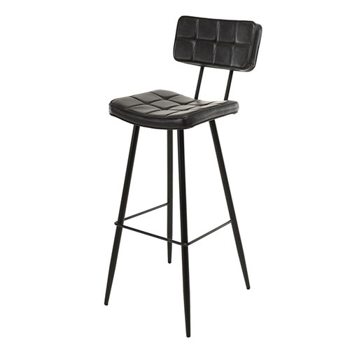 Lot de 2 tabourets de bar capitonnés en simili cuir - Collection Tom