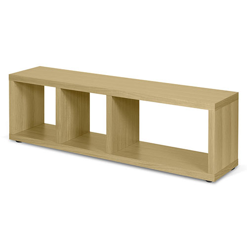 Meuble TV 3 niches en placage chêne - Collection Berlin - Temahome